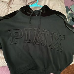 PINK VS over size cropped hoodie